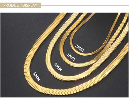 Hip Hop Snake Chain Necklace for Men New Fashion Stainless Steel Silver Color Necklace Jewelry Accessories Party Gift