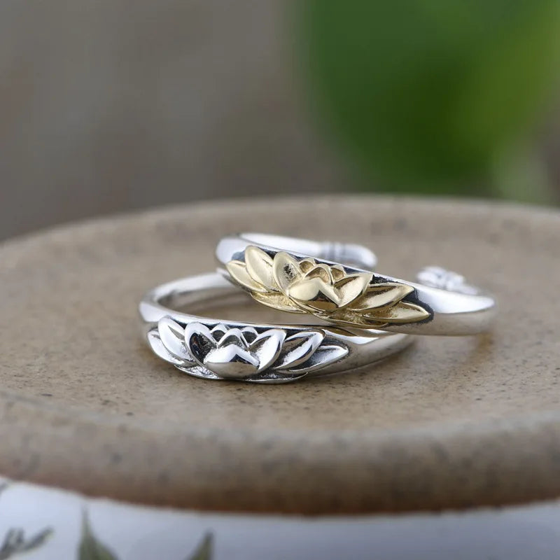 925 Sterling Silver Lotus Rings