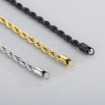 4-8mm Stainless Steel Rope Bracelets