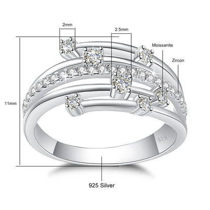 Moissanite Ring 925 Sterling Siver (3 Colors)