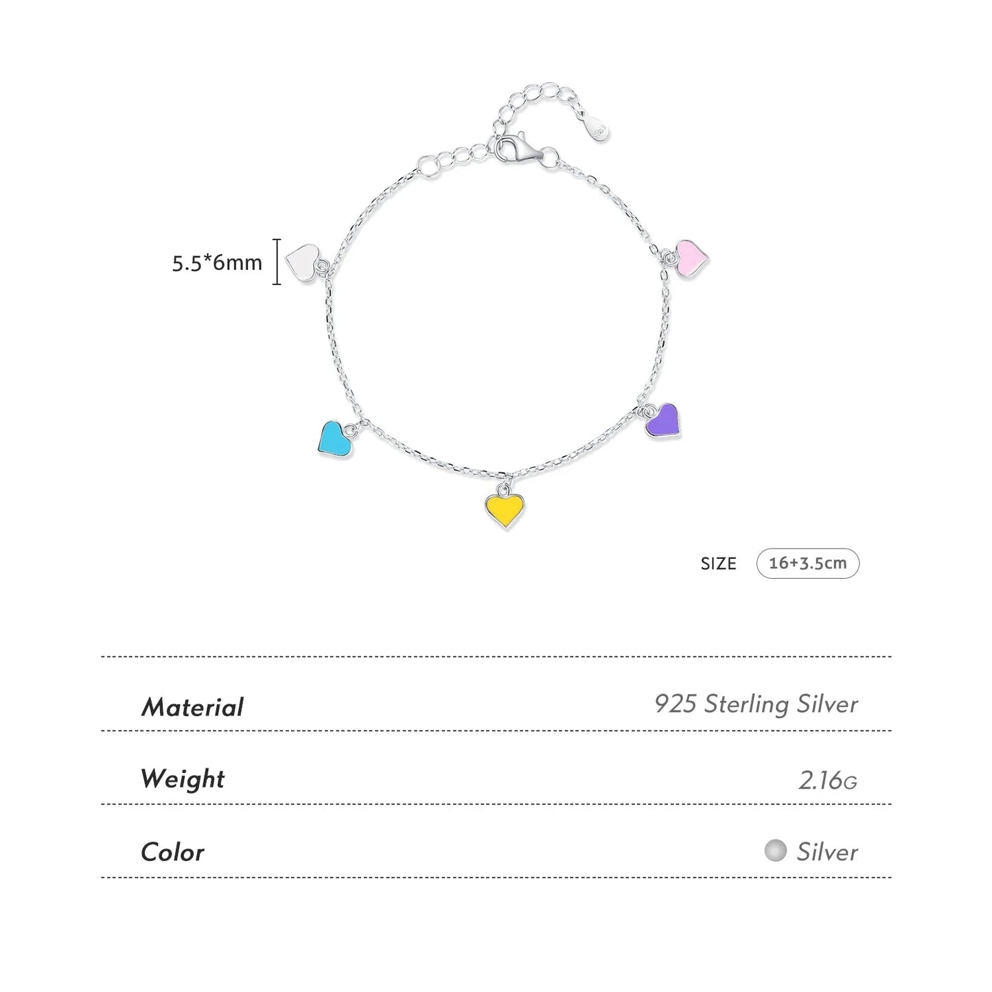 925 Sterling Silver Colorful Enamel Link