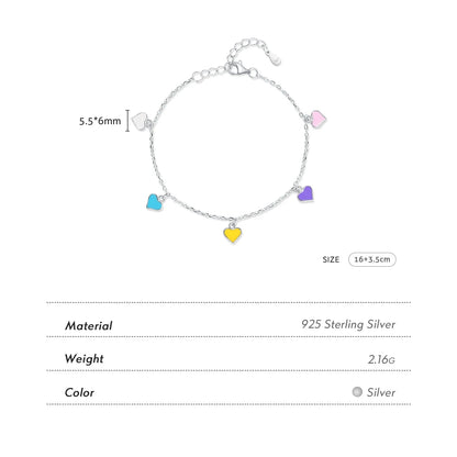 925 Sterling Silver Colorful Enamel Link