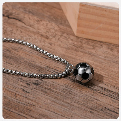 Vnox 3D Football Necklaces for Men, Solid Stainless Steel Casual Scoocer Pendants, Sports Lover Boys Gifts