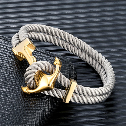 Multi Color Choice Stainless Steel Woven Multilayer Survival Rope Anchor Bracelets