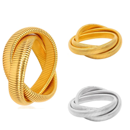 Stainless Steel Winding Stretch Elastic Bracelet