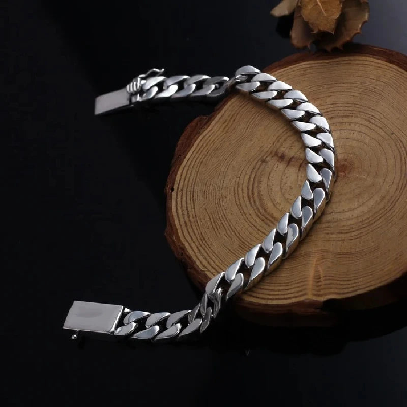 925 Sterling Silver Bracelet/Chains W7-10mm, L16-70cm