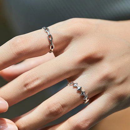 925 Sterling Silver Eternity Chain Ring