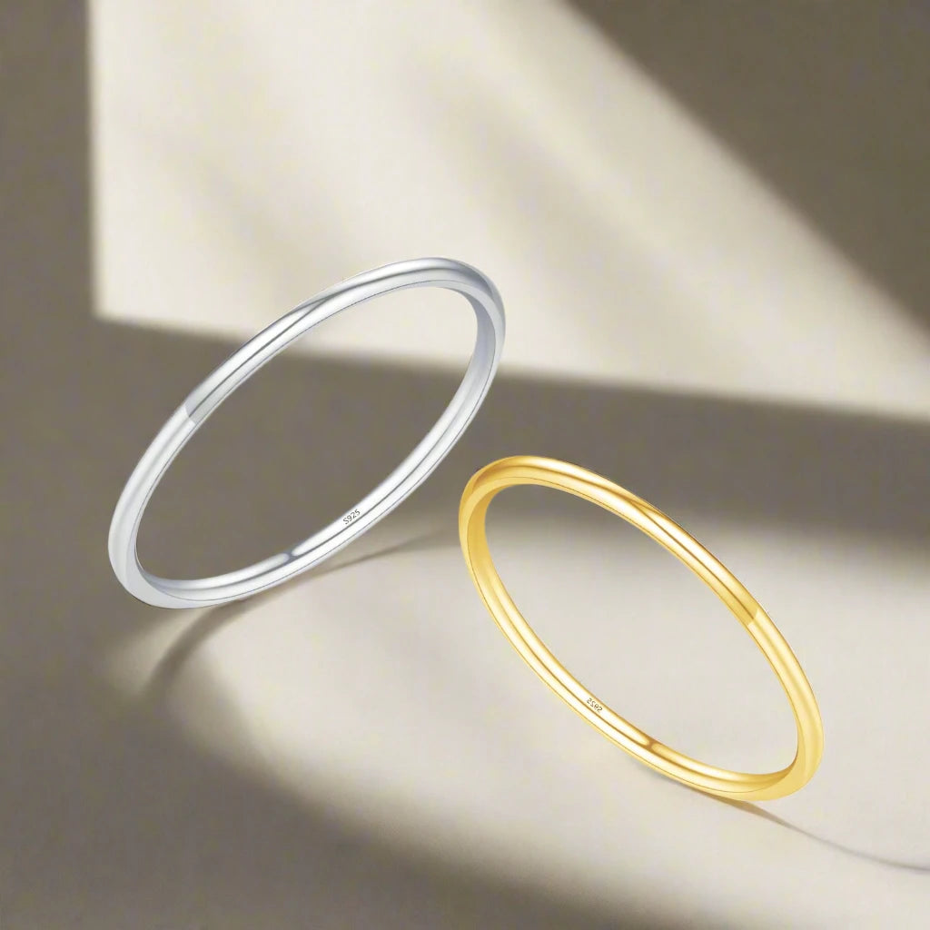 925 Sterling Silver Minimalist Thin Stackable Rings