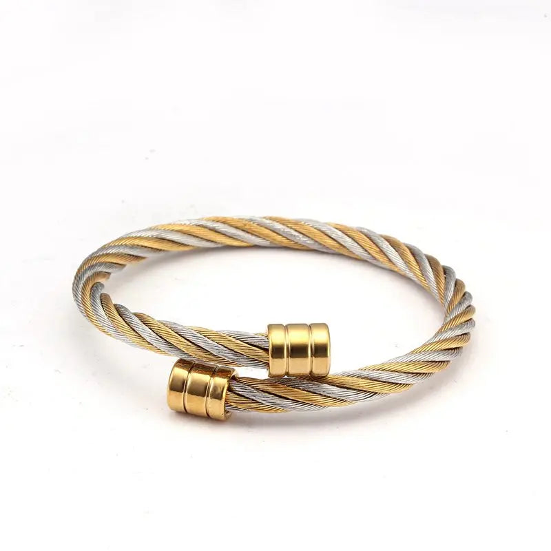 Stainless Steel Twisted Bangles