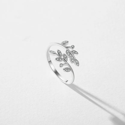 925 Sterling Silver Tree Leaf Ring