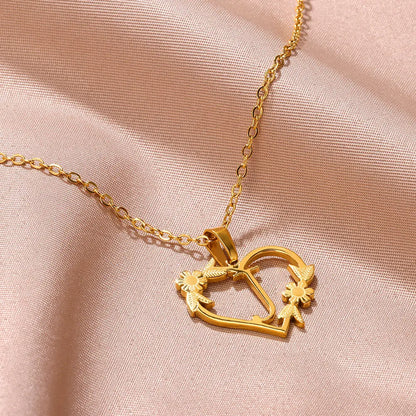 Gold Stainless Steel Initial Necklaces