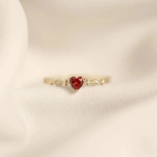 Red Heart Crystal Opening Rings