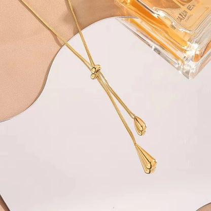 Pull Adjustment Droplet Shape Charm Chain/Earrings