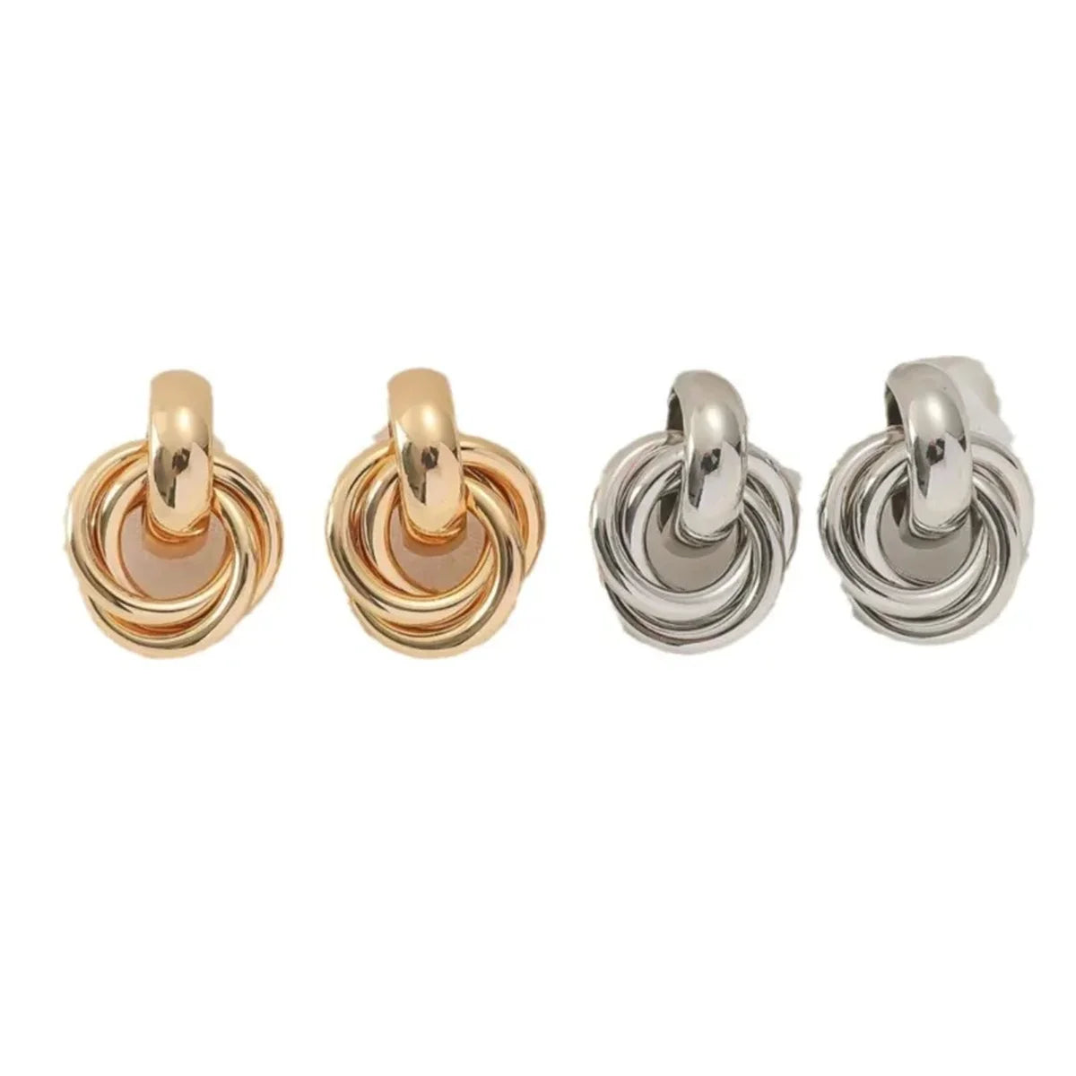 Gold Or Silver Stainless Steel Knot Earrings