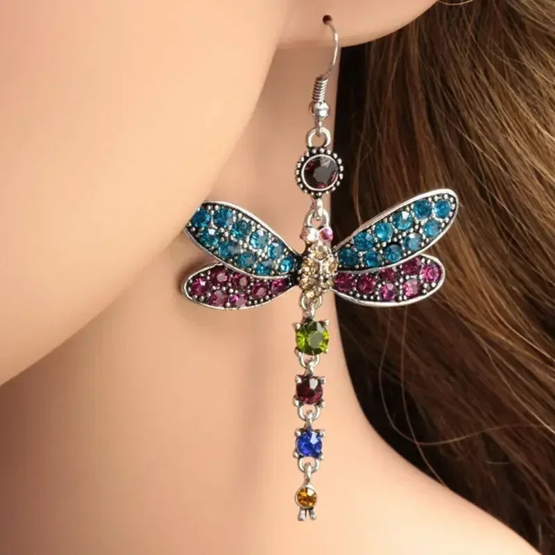 Bohemian Style Dragonfly Drop Earrings