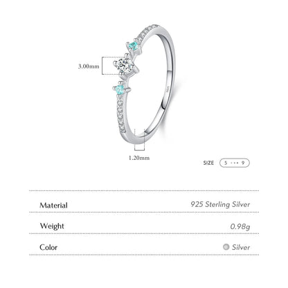 925 Sterling Silver CZ Trilogy Ring