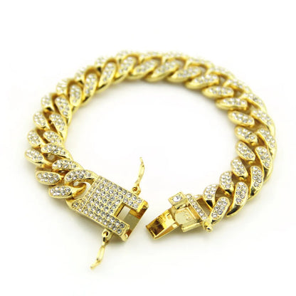 3 Color Iced Out Stainless Steel Rhinestone Bracelets