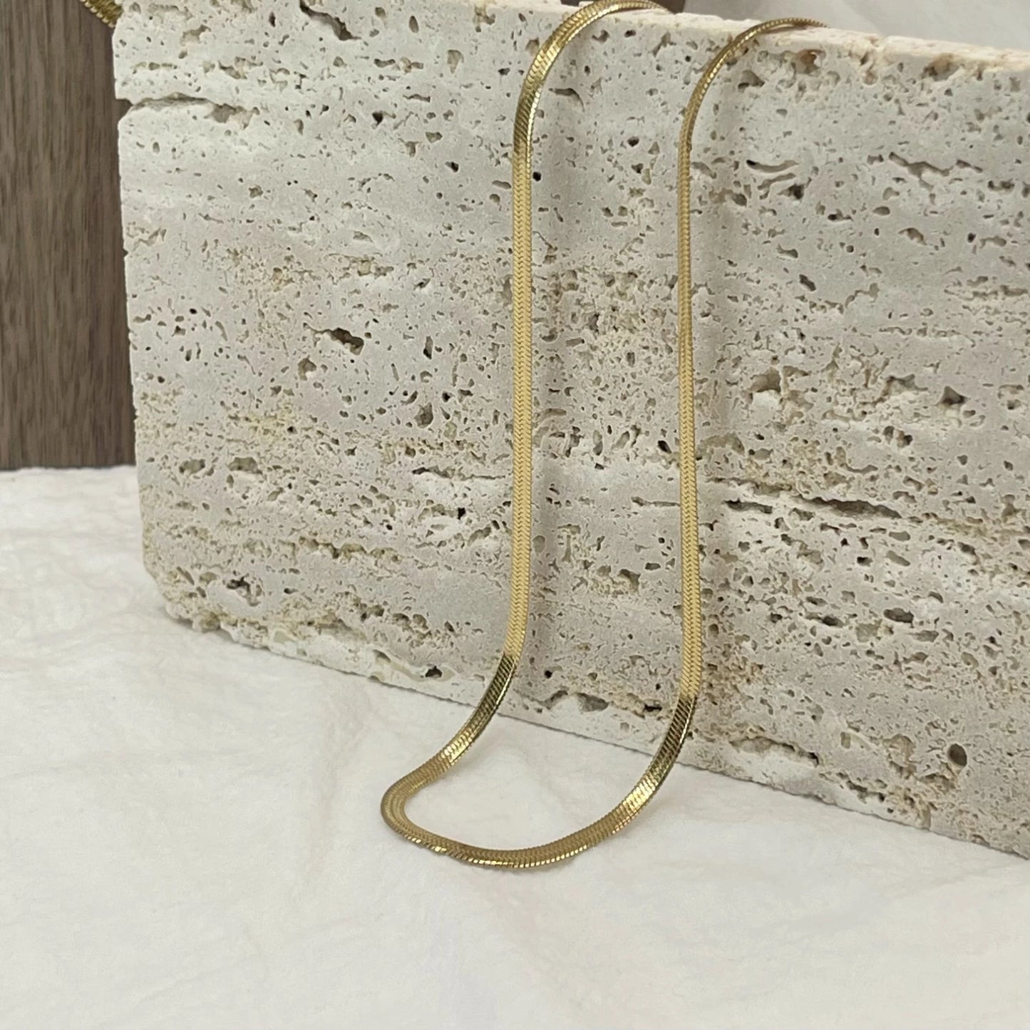 Minimalist Unisex Gold Or Silver Stainless Steel Snake Chain Necklace