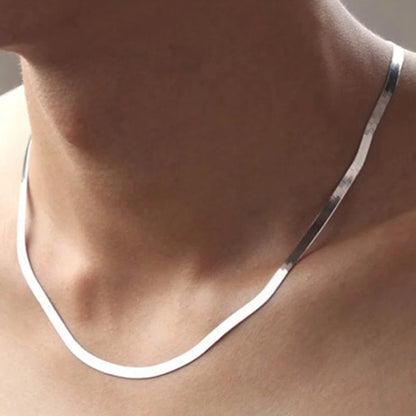 Hip Hop Snake Chain Necklace for Men New Fashion Stainless Steel Silver Color Necklace Jewelry Accessories Party Gift