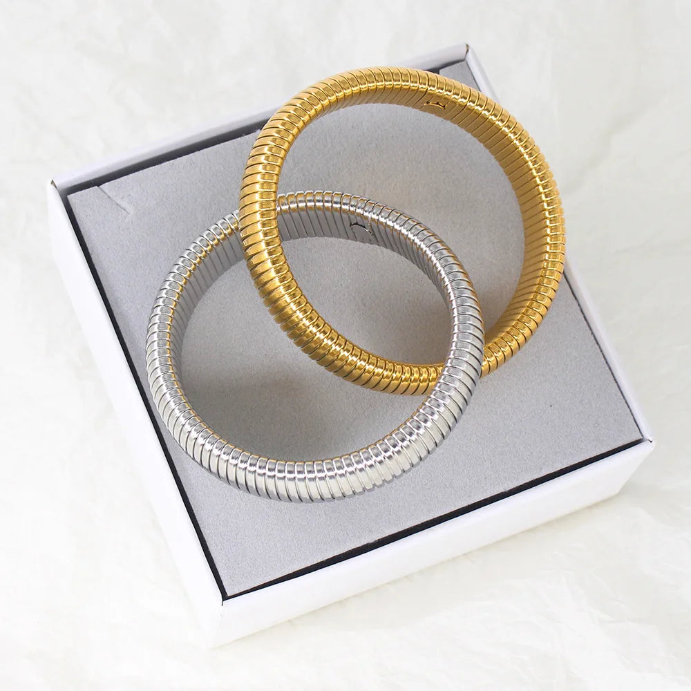 Stainless Steel Winding Stretch Elastic Bracelet