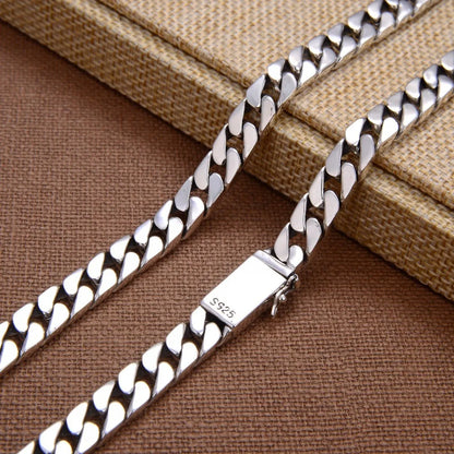 925 Sterling Silver Bracelet/Chains W7-10mm, L16-70cm