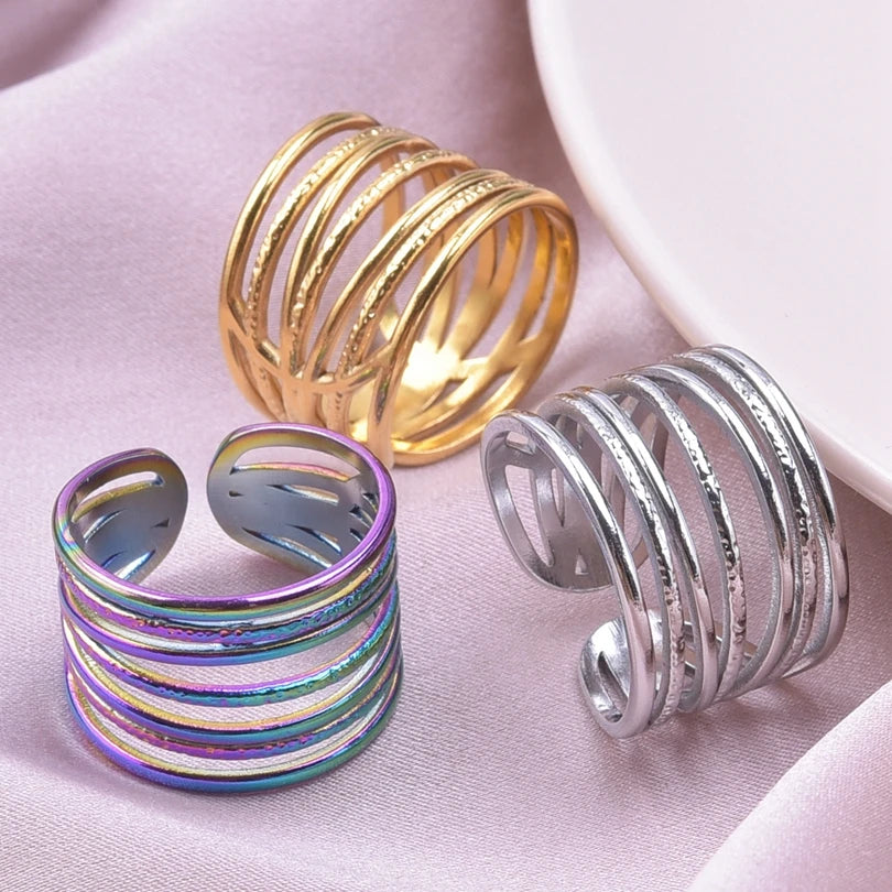 Stainless Steel Chunky Open Rings (Many Various Styles)