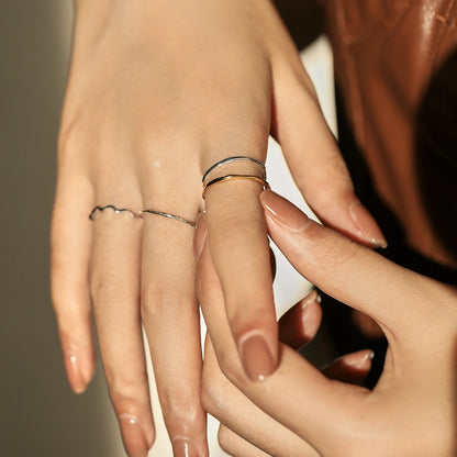 925 Sterling Silver & Gold Plated Stackable Rings