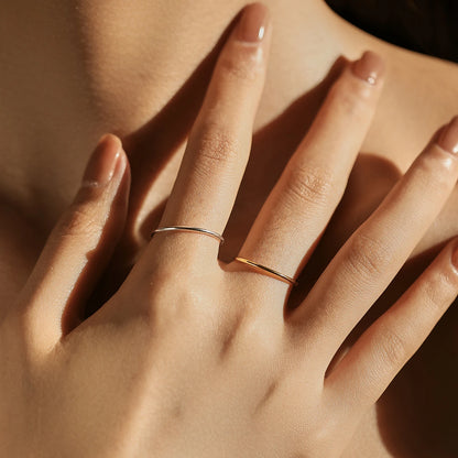 925 Sterling Silver Minimalist Thin Stackable Rings