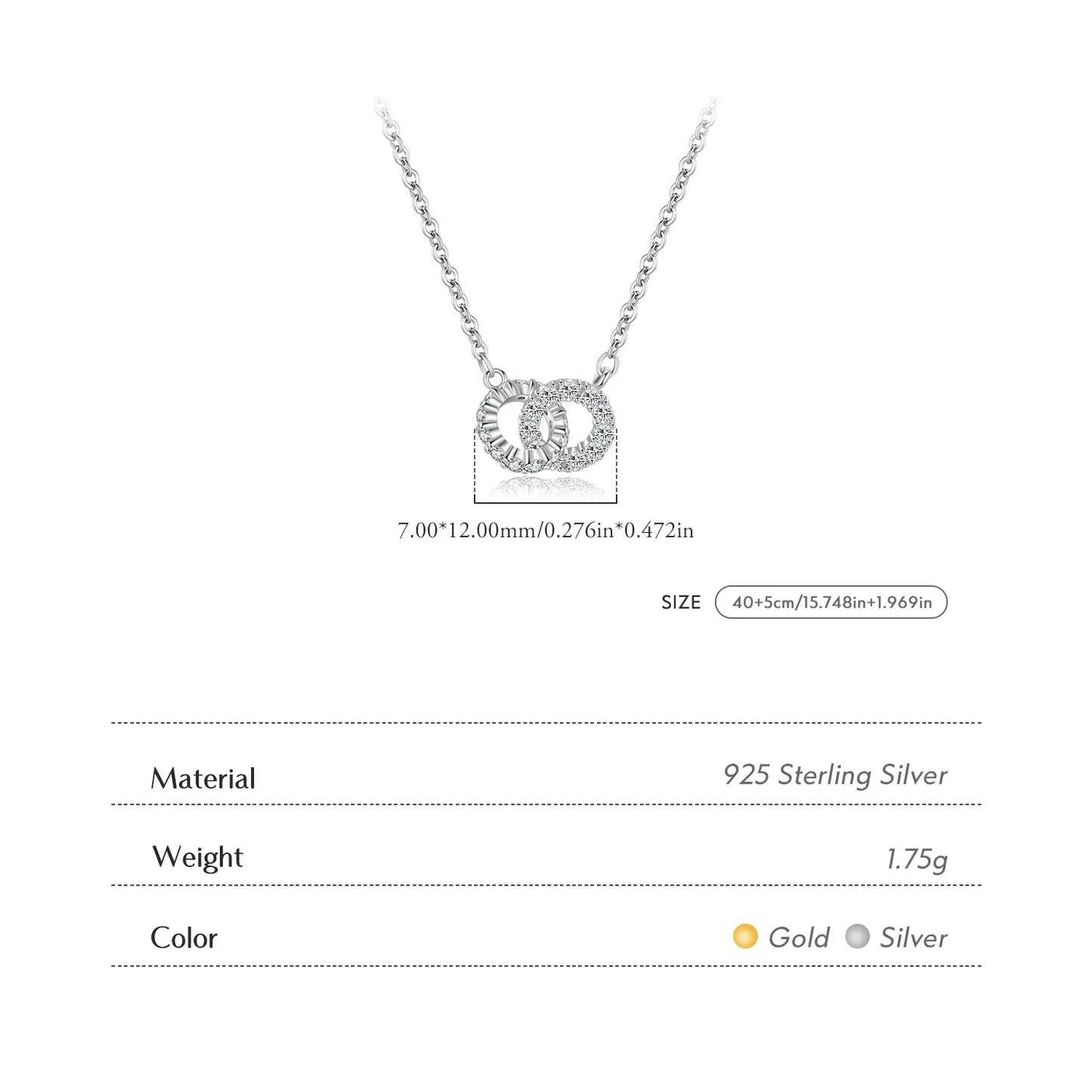 925 Sterling Silver Circle Lock Pendant Necklace