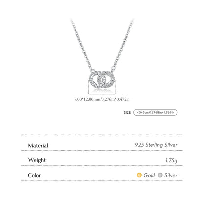 925 Sterling Silver Circle Lock Pendant Necklace