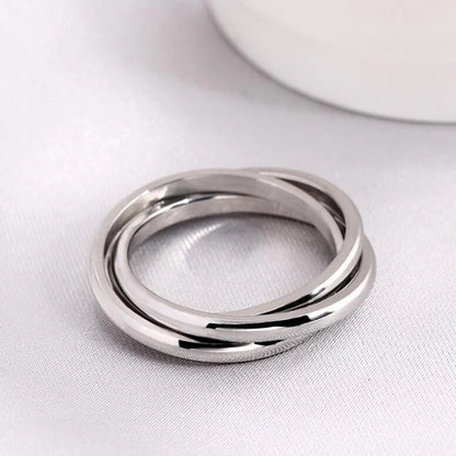 Triple Ring Interlocked Rings (3 Color or Silver)