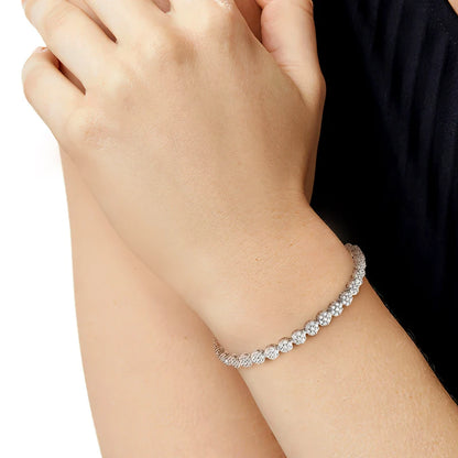 Moissanite Or CZ Tennis Bracelet 925 Sterling Silver