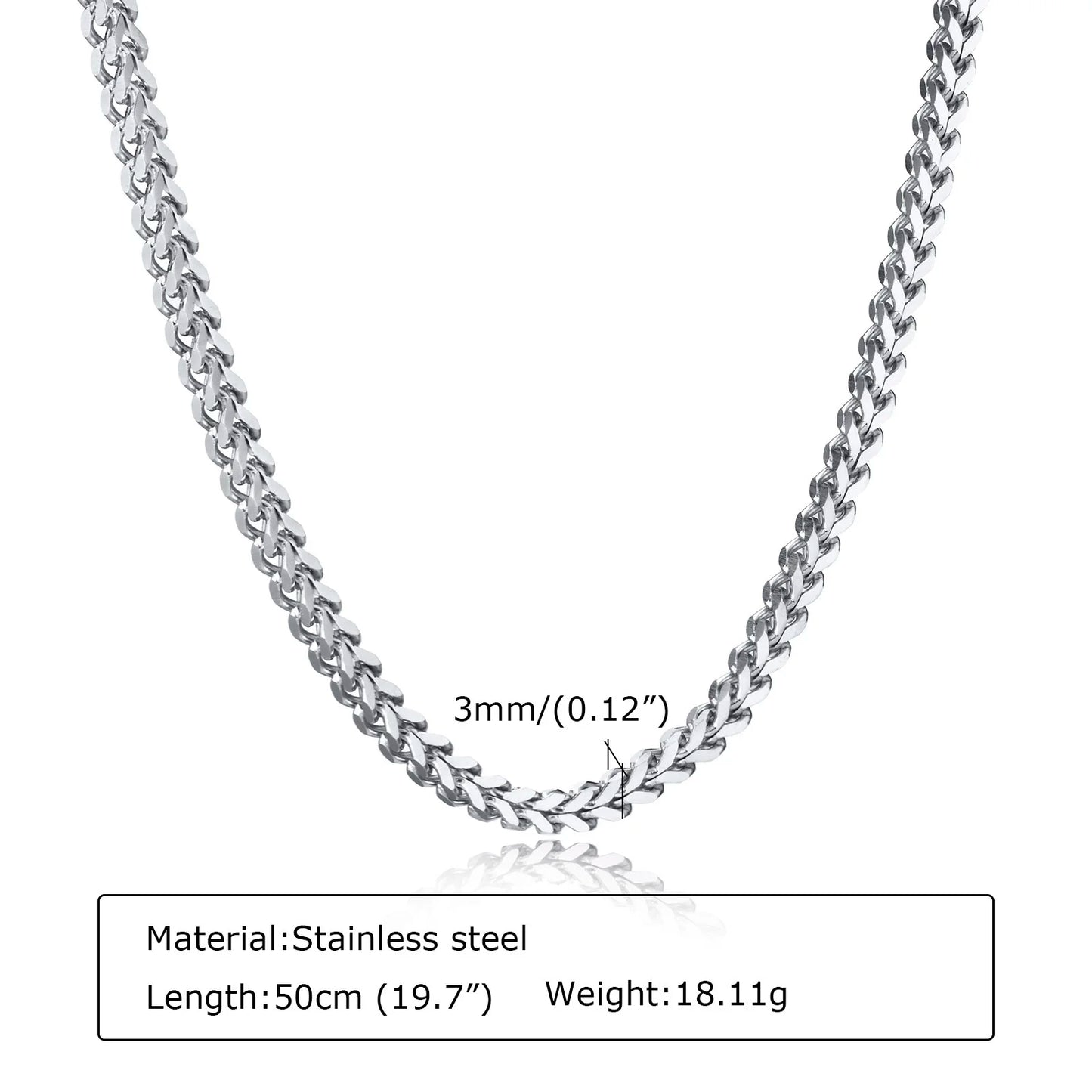 Stainless Steel Franco Chain 3mm