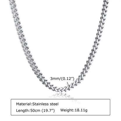 Stainless Steel Franco Chain 3mm