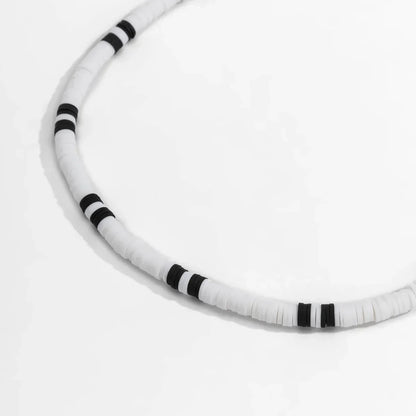 White Or Black Soft Polymer Beaded Necklace