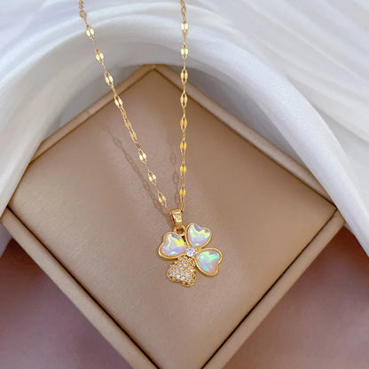 Stainless Steel CZ Flower Pendant Necklaces (15 Styles)