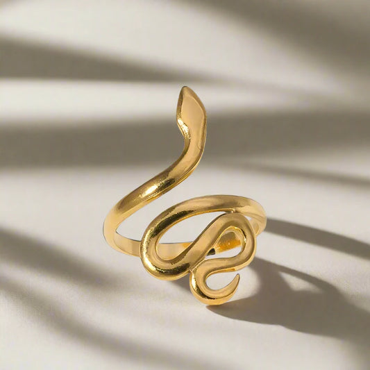 Gold Or Silver Stainless Steel Snake Rings Adjustable Opening