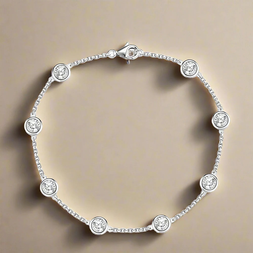 Moissanite Bracelet 925 Sterling Silver 4.0mm D Color