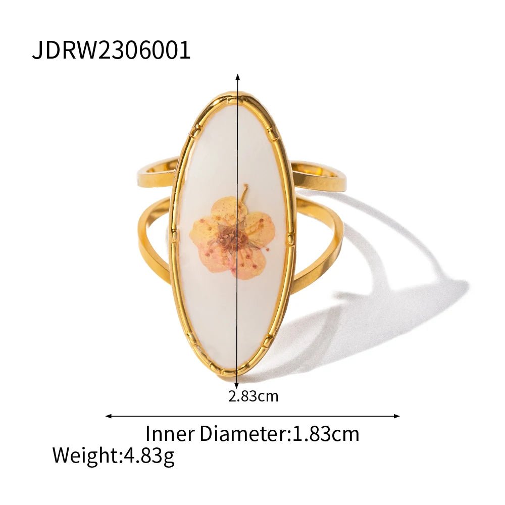 Stainless Retro Flower Design Rings (12 Styles)