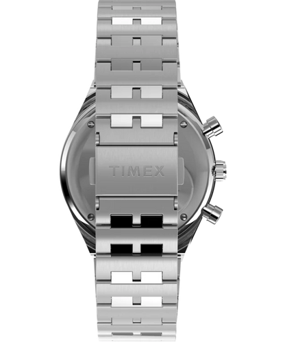 Q Timex Chronograph 40mm Stainless Steel Bracelet Watch