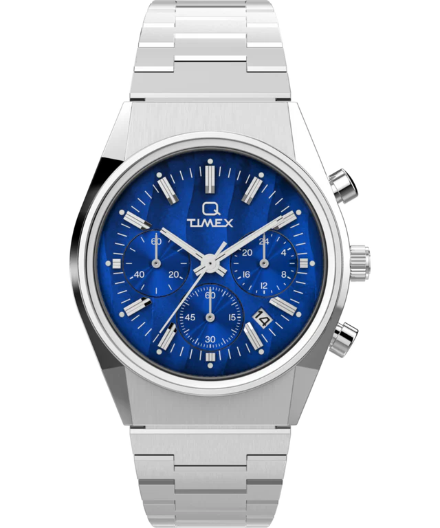 Q Timex Falcon Eye Chronograph 40mm Stainless Steel Bracelet Watch